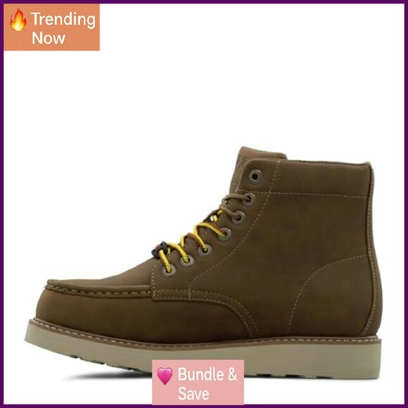 Men's Steel Toe Work Boots Slip Resistant Memory Foam Size Available - Picture 7 of 8